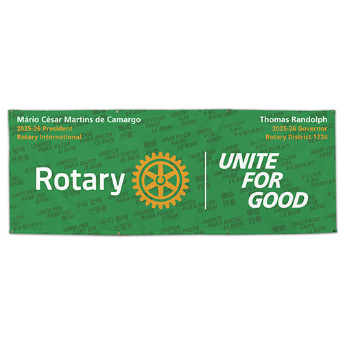 Rotary 2025-26 Nylon 3' x 8' Wall Banner - Customized