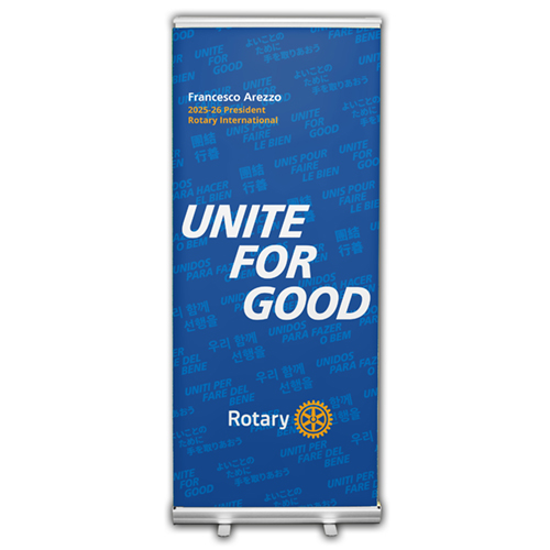 Rotary 2025-26 Message Retractable Banner