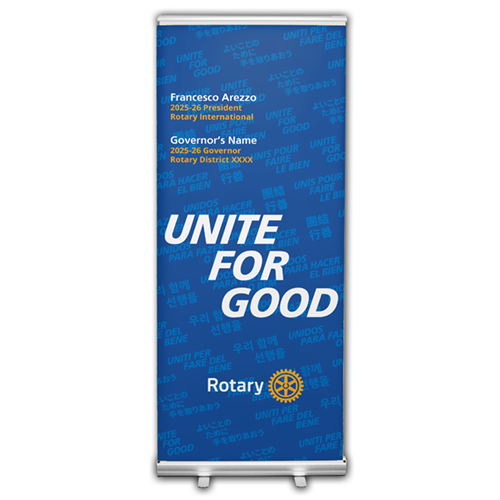 Rotary 2025-26 Message Retractable Banner - Customized