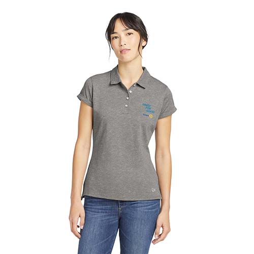Rotary 2025-26  Message Ladies' Polo Grey Slub Twist