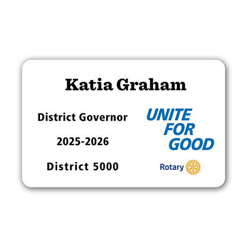 Rotary 2025-26 Message Badge -  Credit Card (Style 4)