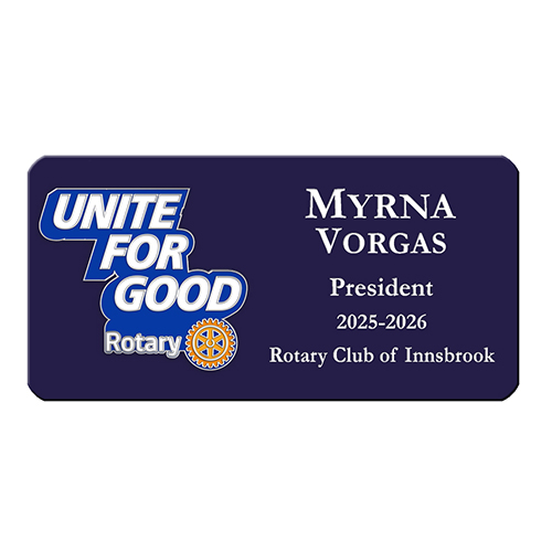 Rotary 2025-26 Message Mini Engraved Plastic Name Badge-3