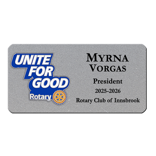 Rotary 2025-26 Theme Mini Engraved Plastic Badge - 3