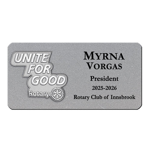 Rotary 2024-25 Theme Mini Engraved Plastic Badge - 3