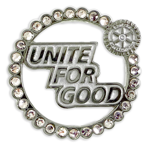 Rotary 2025-26 Magnetic Lapel Pin with Rhinestones