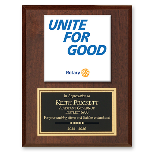 Rotary 2025-2026 Message Award Plaque
