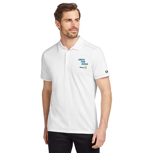 Rotary 2025-26 Message Men's Ogio White Polo