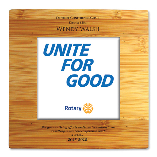 Rotary 2025-26 Message Customized Tile Bamboo Trivet