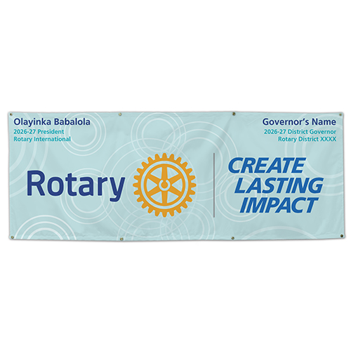 Rotary 2026-27 Nylon 3' x 8' Wall Banner - Customized