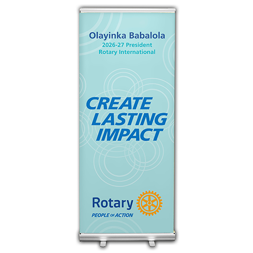 Rotary 2026-27 Message Retractable Banner