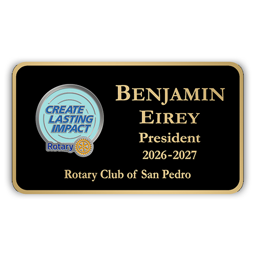 2026-27 Message - Black Metal Engraved Badge-  3 1/2