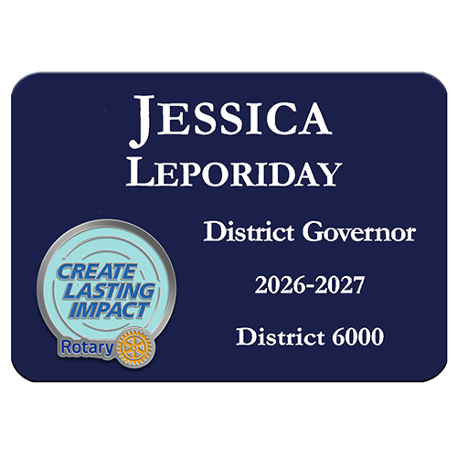 2026- 27 Message Navy Plastic Engraved Badge-3 1/4