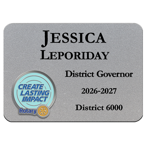 2026-27 Theme Silver Plastic Engraved Badge 3 1/4