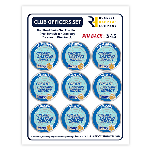 Set of 9 CLUB Officer Message Pins 2026-2027 Message