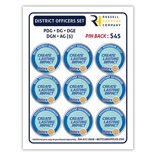 Set of 9 DISTRICT Officer 2026-27 Message Pins