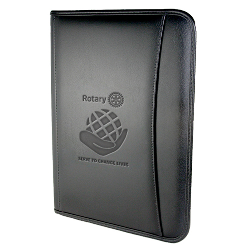 Rotary 2021 - 22 Theme Zippered Debossed Leatherette Portfolio
