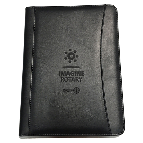 Rotary 2022-23 Theme Debossed Black Leatherette Portfolio