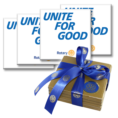 Rotary 2025-26 Rotary Message Coaster Set of 4 -  4 1/4