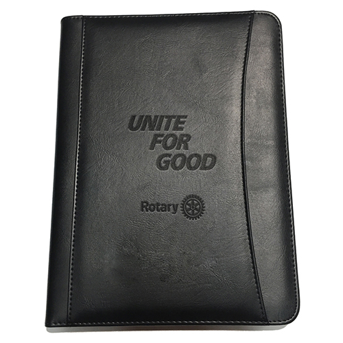 2025-26 Theme Debossed Black Leatherette Portfolio