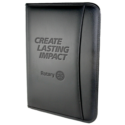 2026 - 27 Message Zippered Debossed Leatherette Portfolio