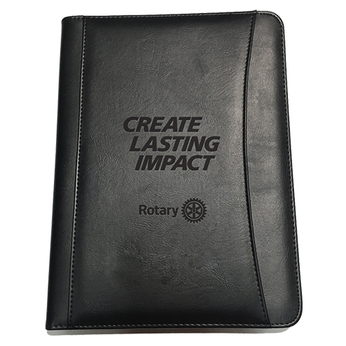 2026-27 Message Debossed Black Leatherette Portfolio