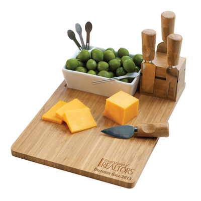 Custom Bamboo Appetizer & Cheese Set
