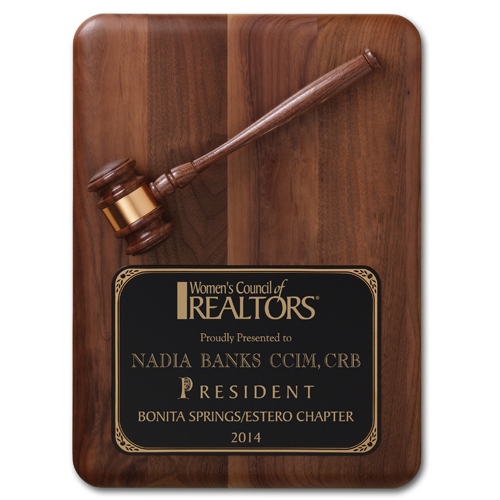 American Walnut Gavel Plaque