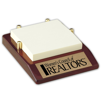Rotary Rosewood Finish Note Pad Caddy
