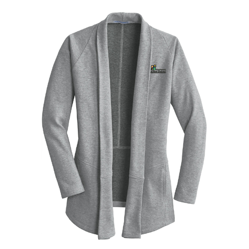 Rotary Ladies' Interlock Cardigan - Heather Grey