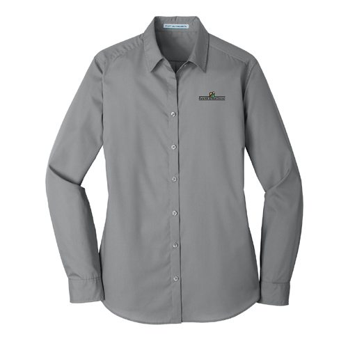 Ladies' Long Sleeve Carefree Poplin Shirt -  Grey