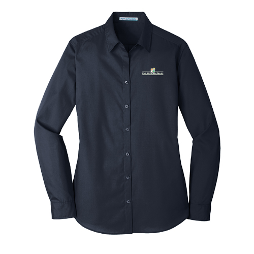 Ladies' Long Sleeve Carefree Poplin Shirt - Navy