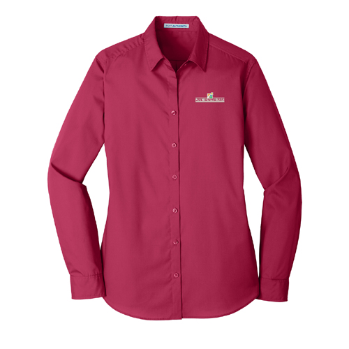 Ladies' Long Sleeve Carefree Poplin Shirt -  Pink