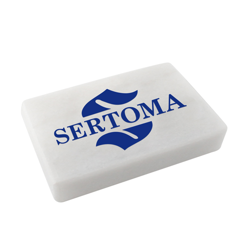 Rotary Custom UV Printed White Marble Paperweight