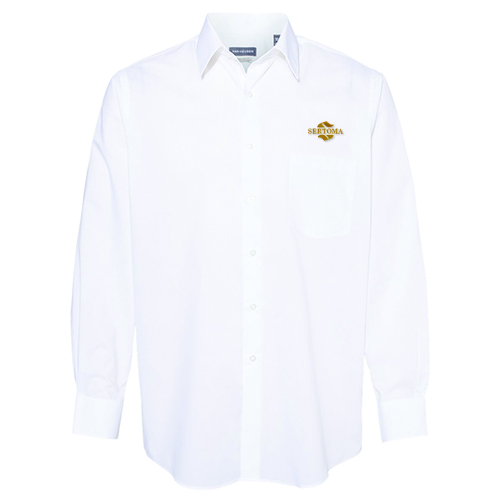 Rotary VH Broadcloth Collared Shirt w/ Sertoma Embroidery in Gold
