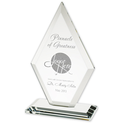 Etched Starfire Glass Arrowhead Award