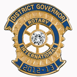 Rotary District Governor Pin - .25c CZ w/ 2012-13