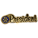 Rotary Script Style President Pin