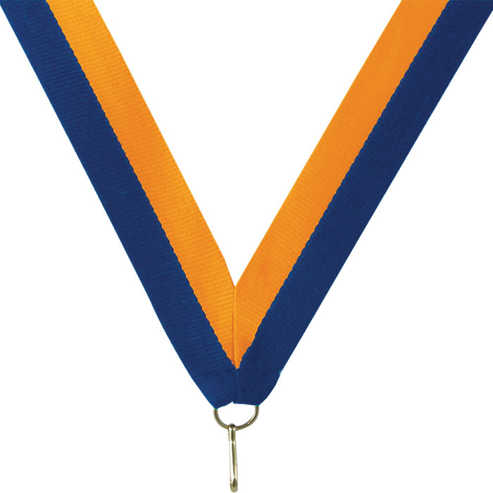 Rotary Neck Ribbon, Blue & Gold 1-1/2