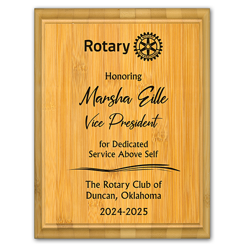 Rotary Bamboo Plaque