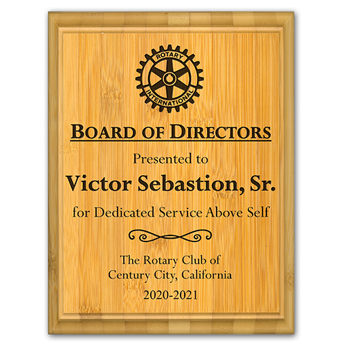 Rotary Customized Bamboo Plaque, 8