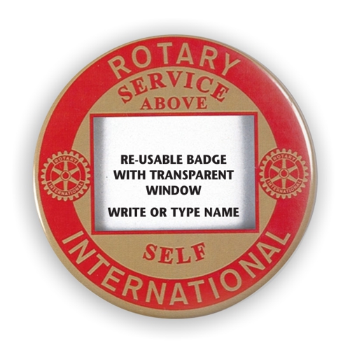 Rotary REUSABLE RED & GOLD WINDOW BADGE (Pack of 4) Rotary Club